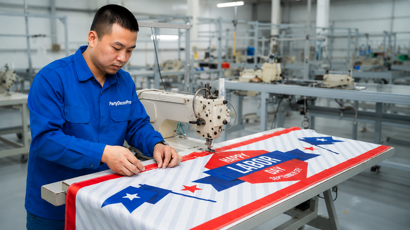 banner on fence Manufacturing Process 