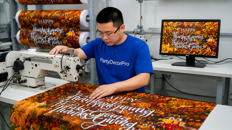 banner thanksgiving Manufacturing Process 