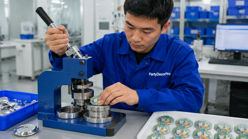 custom buttons pins Manufacturing Process 