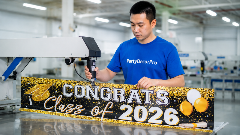 custom graduation banner Manufacturing Process 