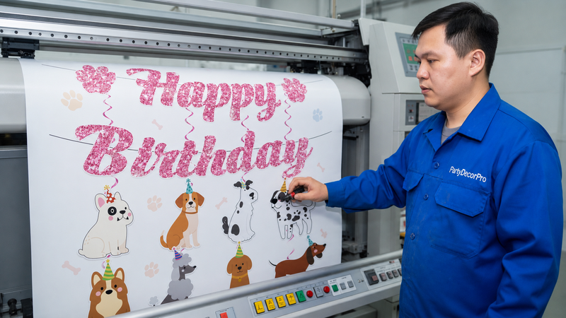 custom happy birthday banner Manufacturing Process 