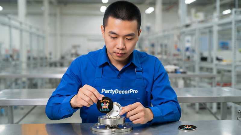 custom pin buttons Manufacturing Process 