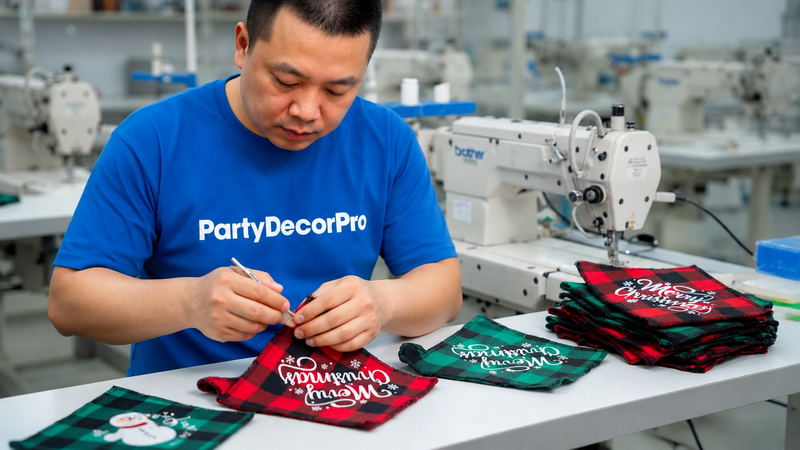 dog christmas bandana Manufacturing Process 