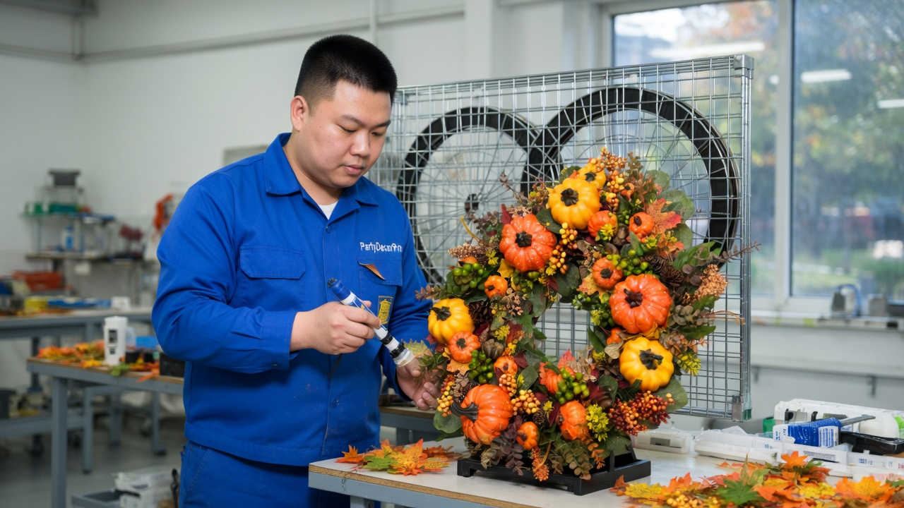 fall door wreath Manufacturing Process 