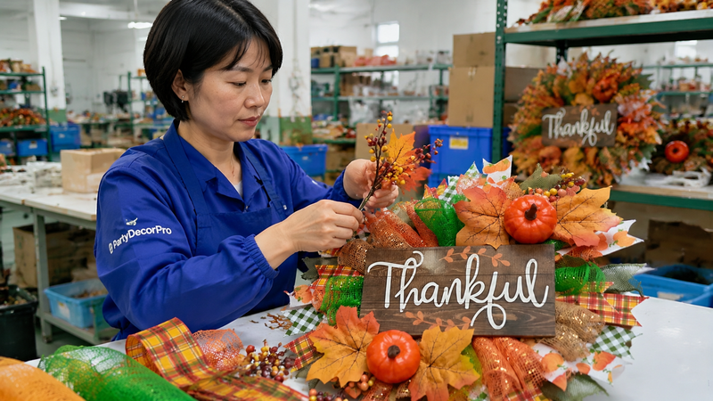 fall large wreath Manufacturing Process 