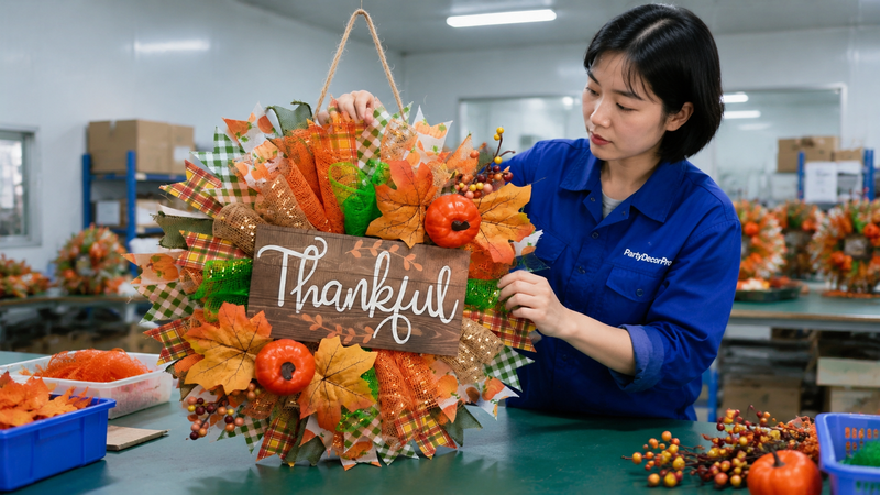 fall large wreath Manufacturing Process 