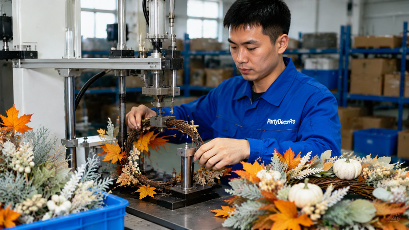 fall wreath Manufacturing Process 