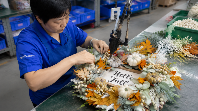 fall wreath Manufacturing Process 