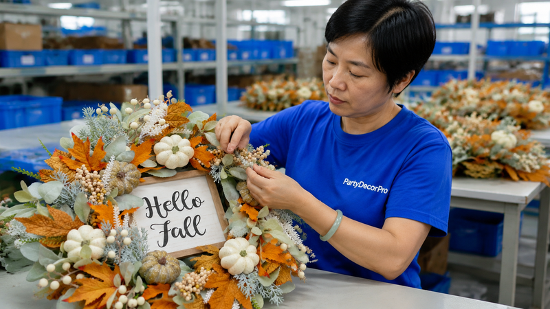 fall wreath Manufacturing Process 