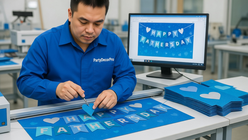 fathers day banner Manufacturing Process 