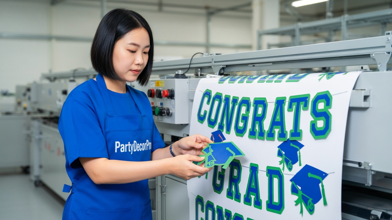 graduation ceremony banner Manufacturing Process 