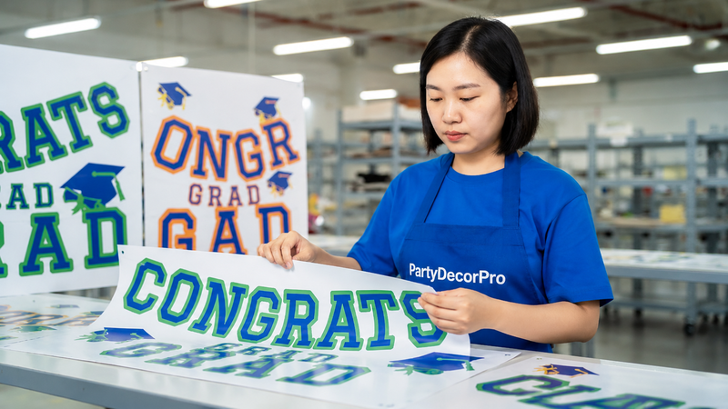 graduation ceremony banner Manufacturing Process 