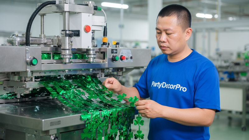 green tinsel garland Manufacturing Process 
