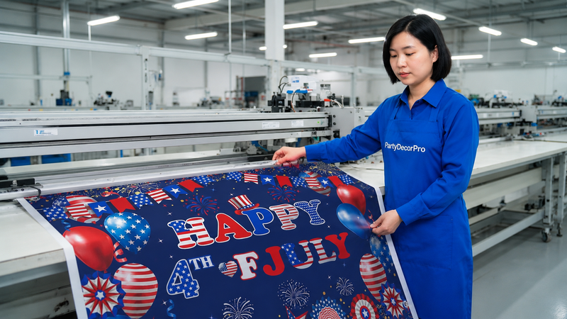 happy 4th july banner Manufacturing Process 