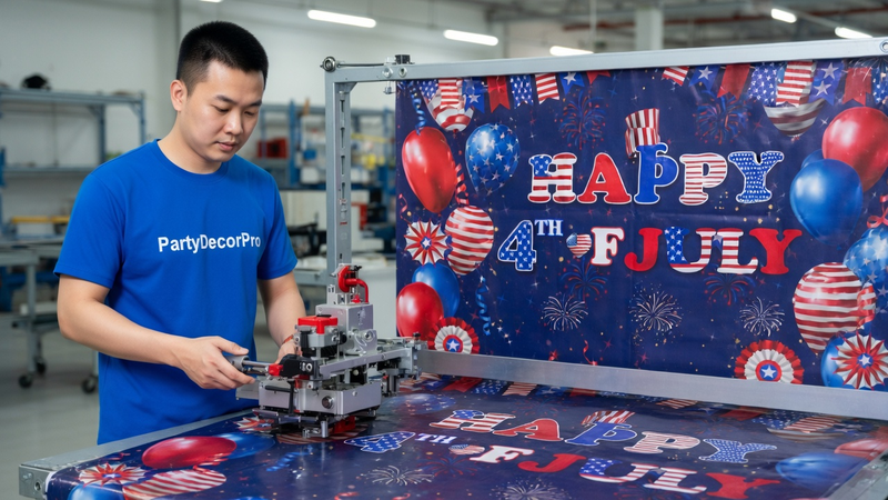 happy 4th july banner Manufacturing Process 