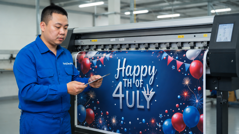 happy 4th of july banner Manufacturing Process 