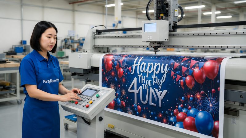 happy 4th of july banner Manufacturing Process 