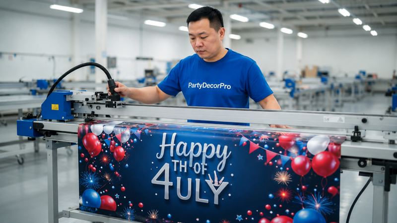 happy 4th of july banner Manufacturing Process 