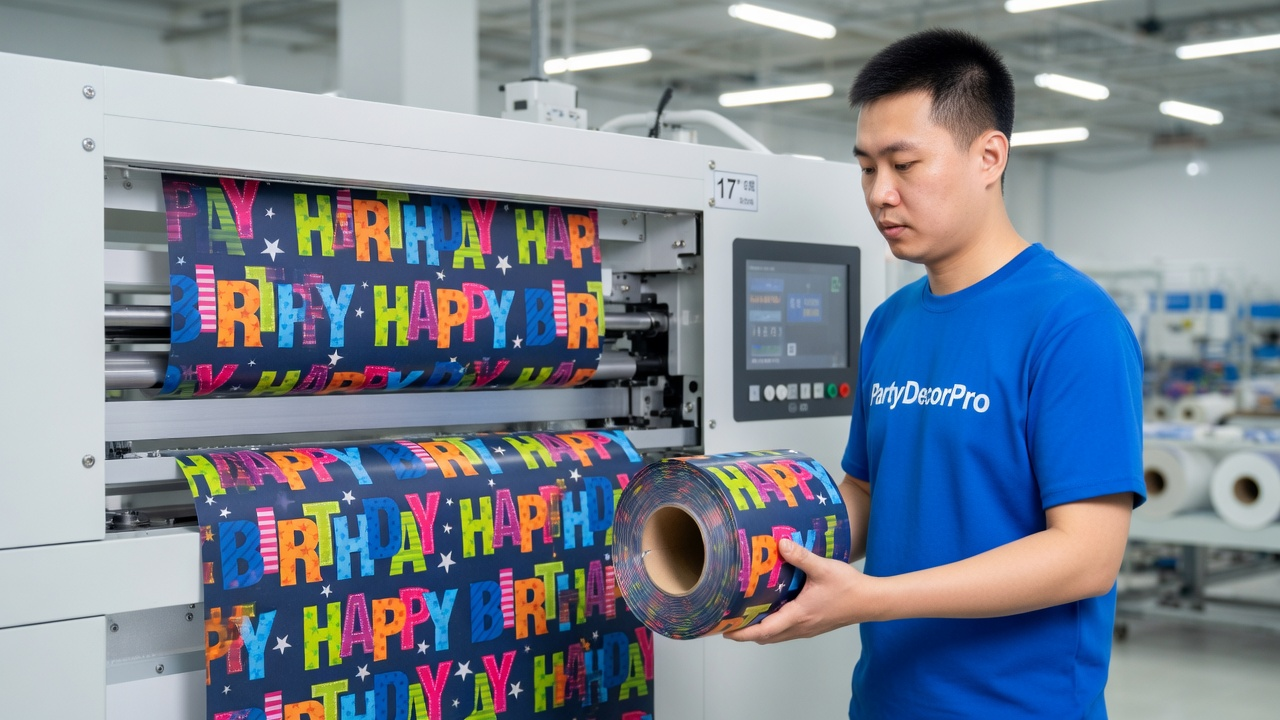 happy birthday gift wrapping paper Manufacturing Process 