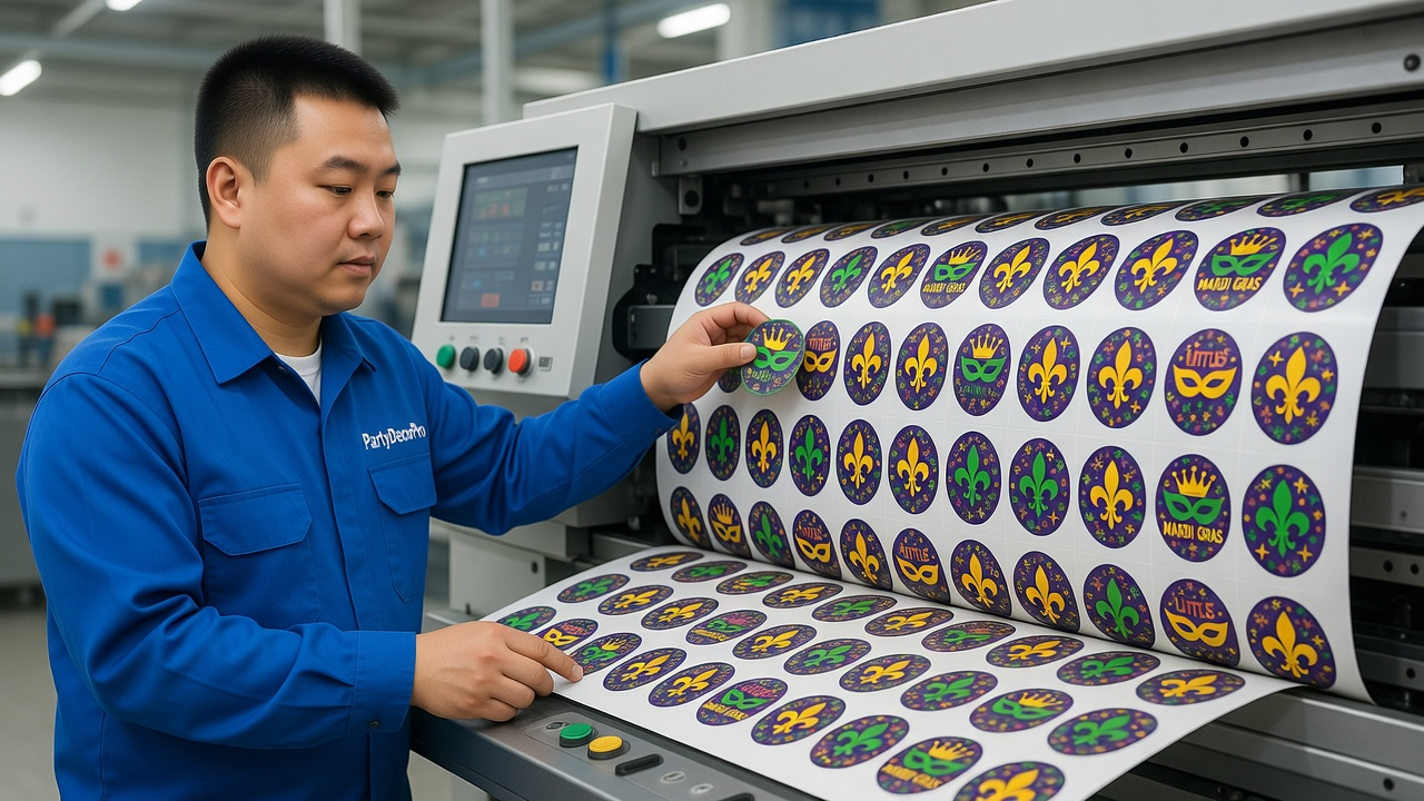 happy holidays stickers Manufacturing Process