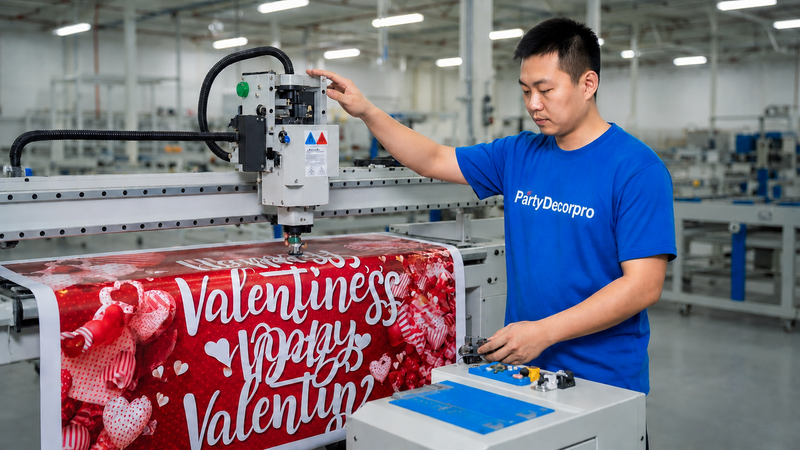 happy valentines banner Manufacturing Process 