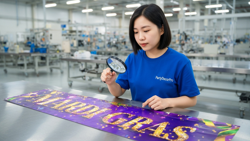 mardi gras banner Manufacturing Process 