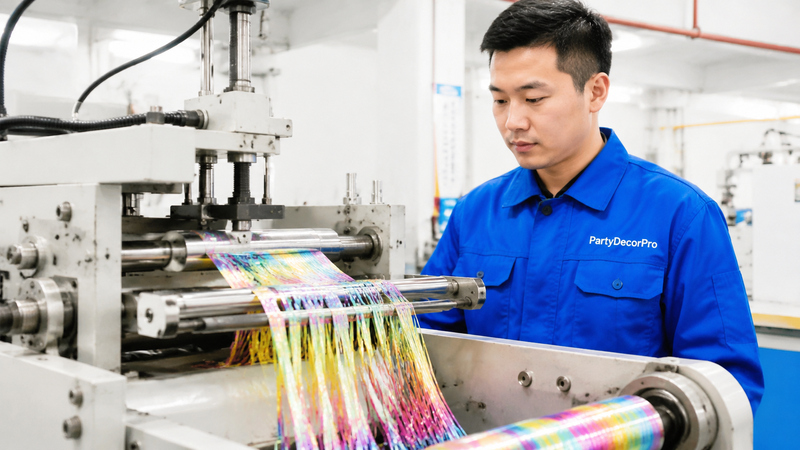 pre lit tinsel garland Manufacturing Process 