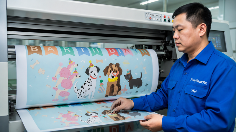 puppy birthday banner Manufacturing Process 
