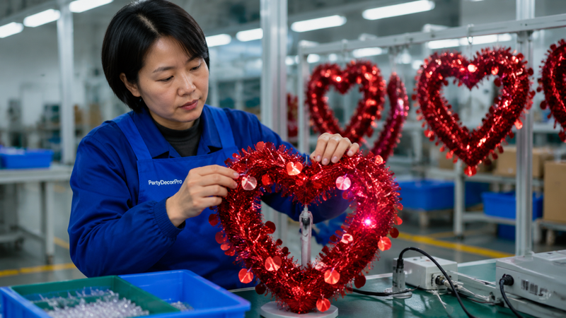 red tinsel garland Manufacturing Process 