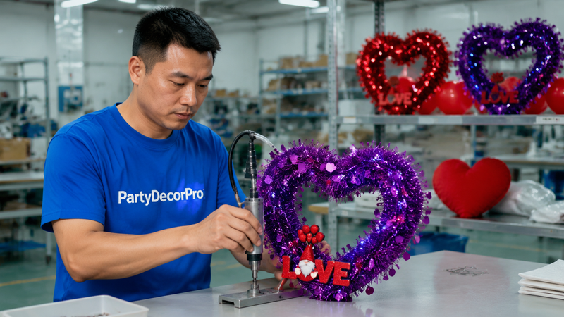 red tinsel garland Manufacturing Process 