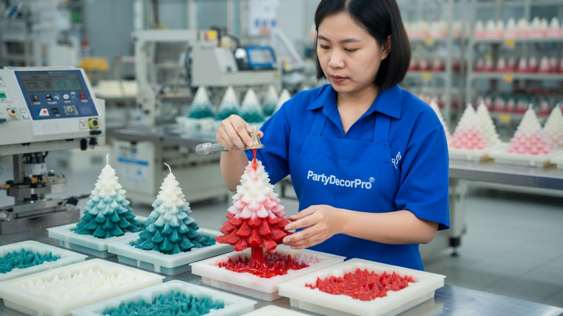 xmas candles decoration Manufacturing Process 